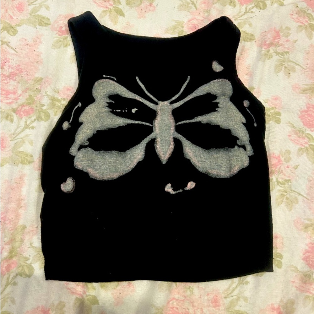 Bleached butterfly tank top